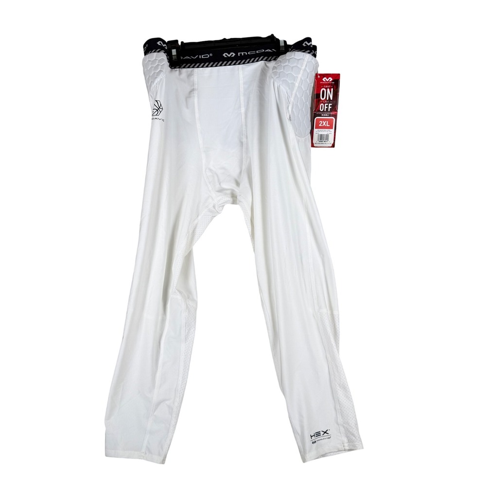 McDavid HEX Basketball Comp 3/4 Tight White Padded Compression Mens 2XL NEW